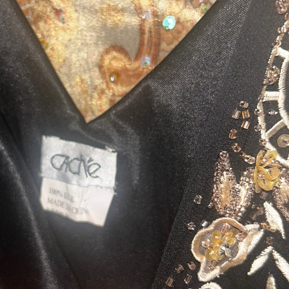 Cache Beaded Asymmetrical Dress with Flowers - Picture 7 of 7